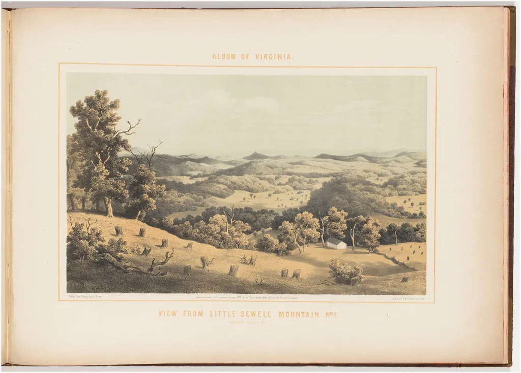 View from Little Sewell Mountain, No. 1, by Edward Beyer, ink, 1857