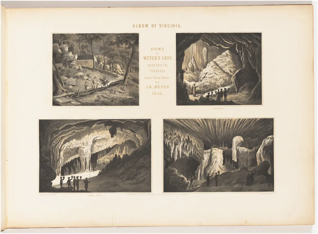 Views of Weyers Cave, by Edward Beyer, ink, 1857