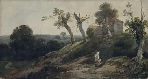 Landscape with a Cottage, by Edward Bird