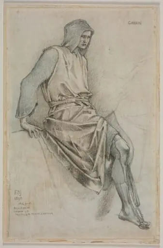 Study for the Failure of Gawain from the Holy Grail Tapestries, by Edward Burne-Jones