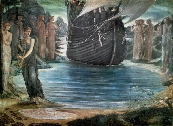 The Sirens, by Edward Burne-Jones, oil, 1875
