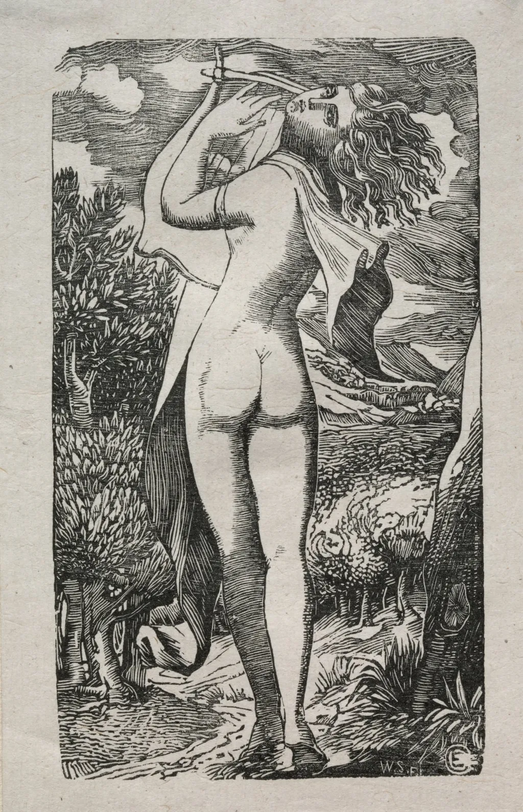 Bacchante or The Player on The Lyre, by Edward Calvert, 1829