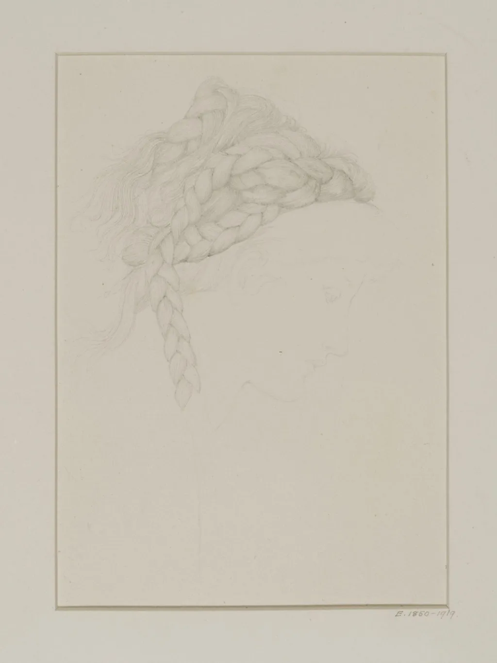 Study of a coiffure, by Edward Coley, Sir Burne-Jones, 1874