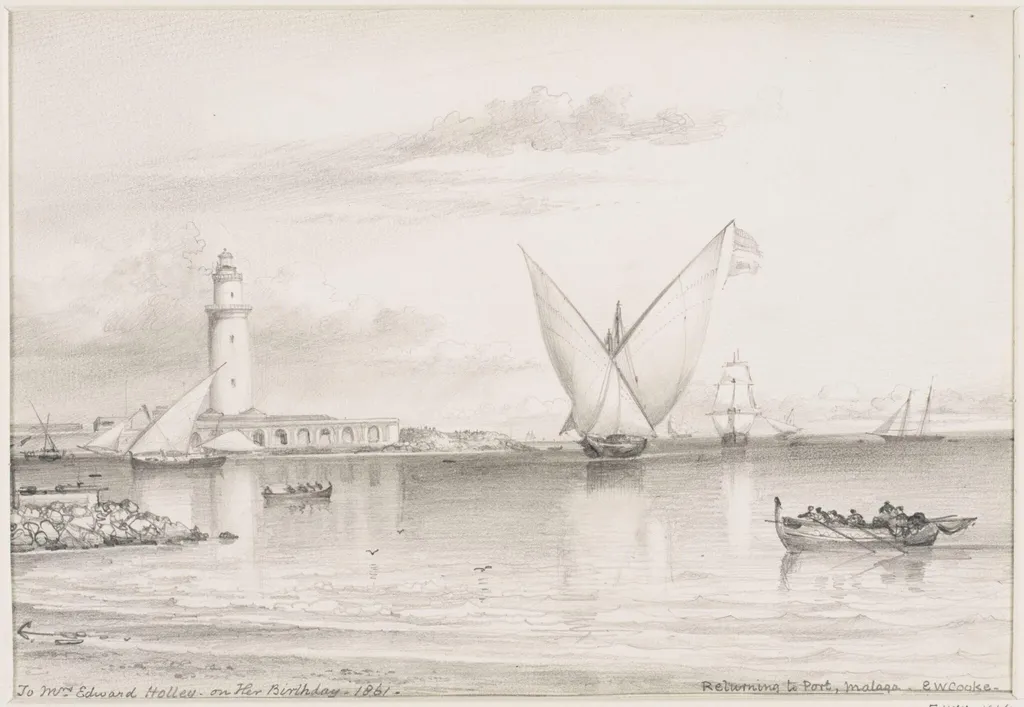 Return to Port, Malaga, by Edward Cooke, 1861
