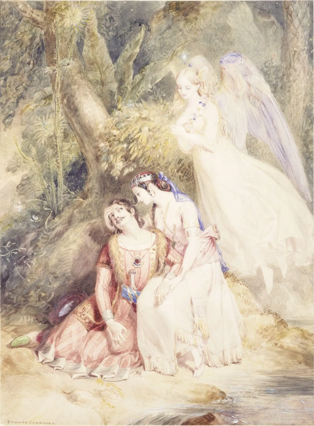 The Peri's First Pilgrimage, by Edward Corbould, watercolor, 1838