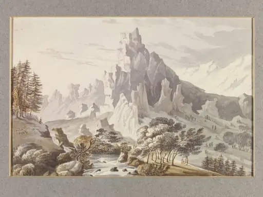 Cedar Forest & Snowy Peak on Mount Lebanon, by Edward Daniel Clarke