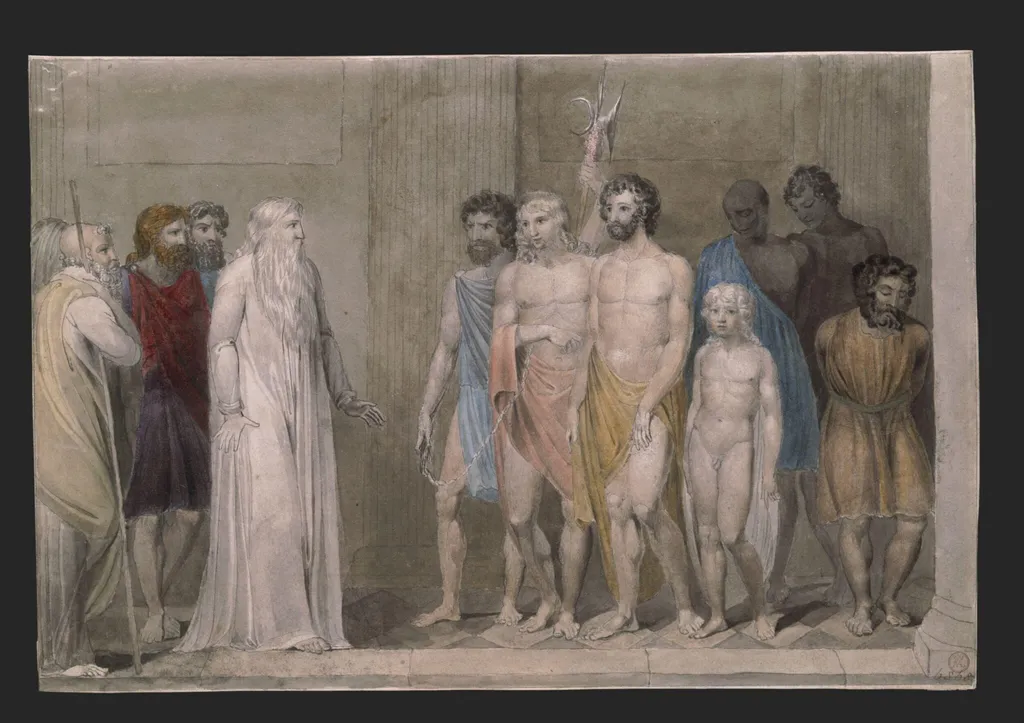 Saint Gregory the Great and the British Captives, by Edward Dayes, watercolor, 1750