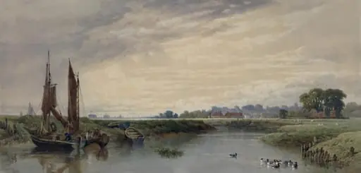 Gillingham on the Medway, Kent, by Edward Duncan