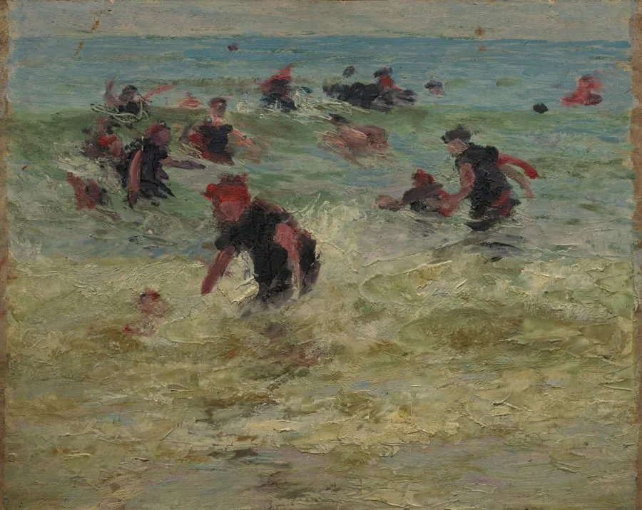 Beach Study (verso), by Edward Henry Potthast, unspecified, 1910