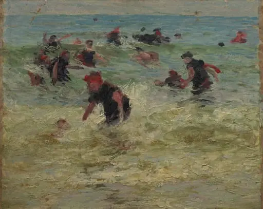 Beach Study (verso), by Edward Henry Potthast
