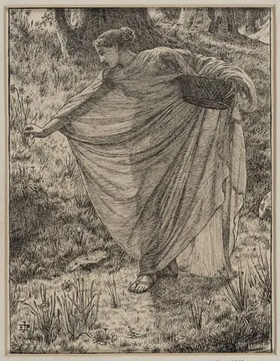 Original drawing for an illustration to "Persephone," in "Poems by Jean Ingelow", by Edward John, Sir Poynter