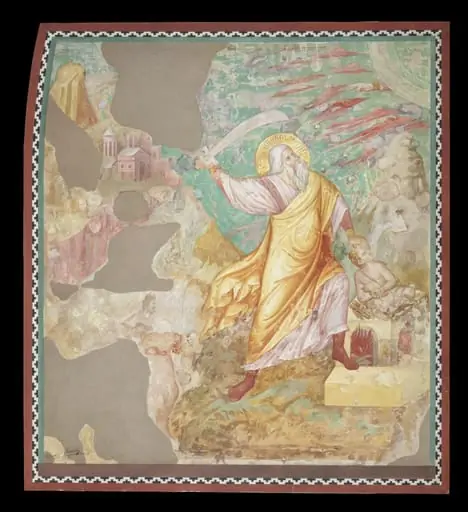 Copy after the painting Abraham Sacrificing Isaac attributed to Jacobo Torriti in the Upper Church, San Francesco, Assisi., by Edward Kaiser