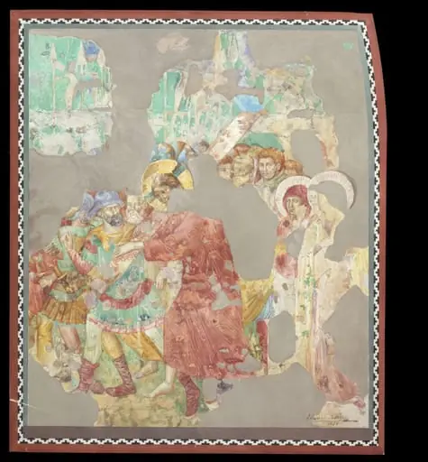 Copy after the painting Christ carrying the cross  attributed to Jacobo Torriti in the Upper Church, San  Francesco, Assisi, by Edward Kaiser