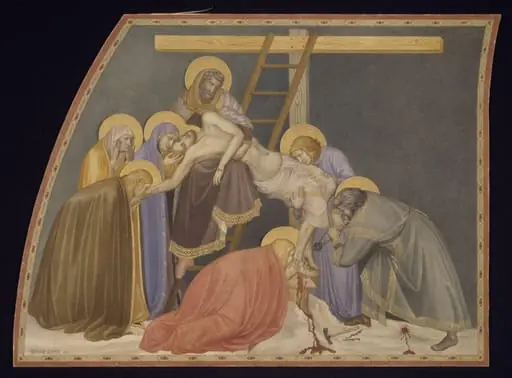 Copy after the painting Deposition from the Cross by P Lorenzetti in the Lower Church, San Francesco, Assisi, by Edward Kaiser
