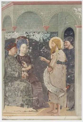 Copy after the painting St John the Baptist before Herod by Masolino in Castiglione d'Olona, by Edward Kaiser