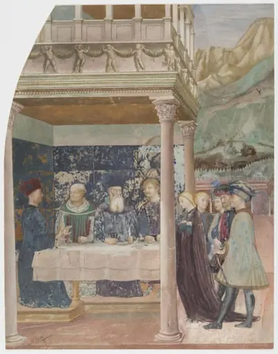 Copy after the painting The Daughter of Herodias before Herod by Masolino in Castiglione d'Olona, by Edward Kaiser