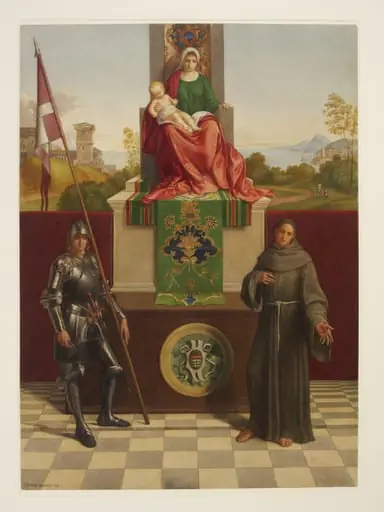 Copy after the painting Virgin and Child with Saints (Castelfranco Altarpiece) by Giorgione in S. Liberale, Castelfranco, by Edward Kaiser