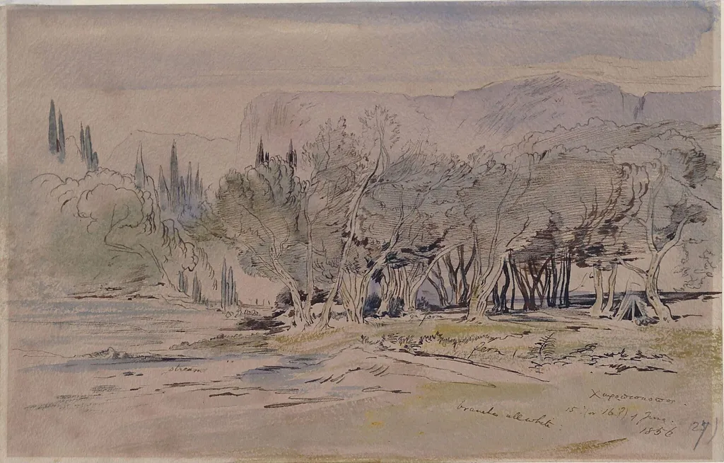 Chorepiskopi, by Edward Lear, watercolor, 16