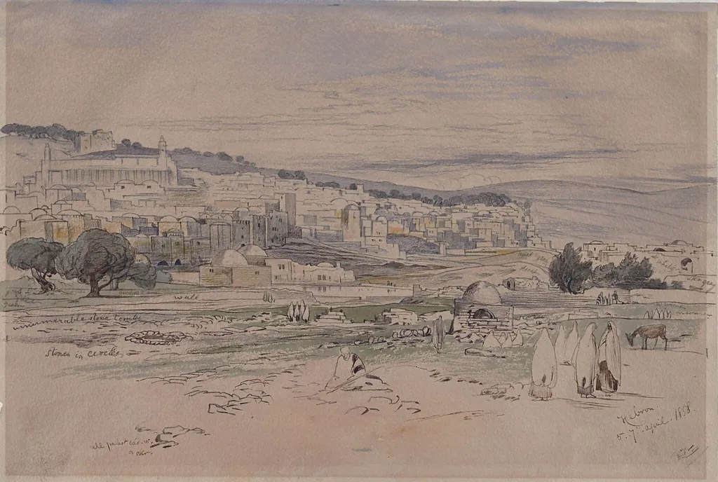 Hebron, by Edward Lear, watercolor, 6