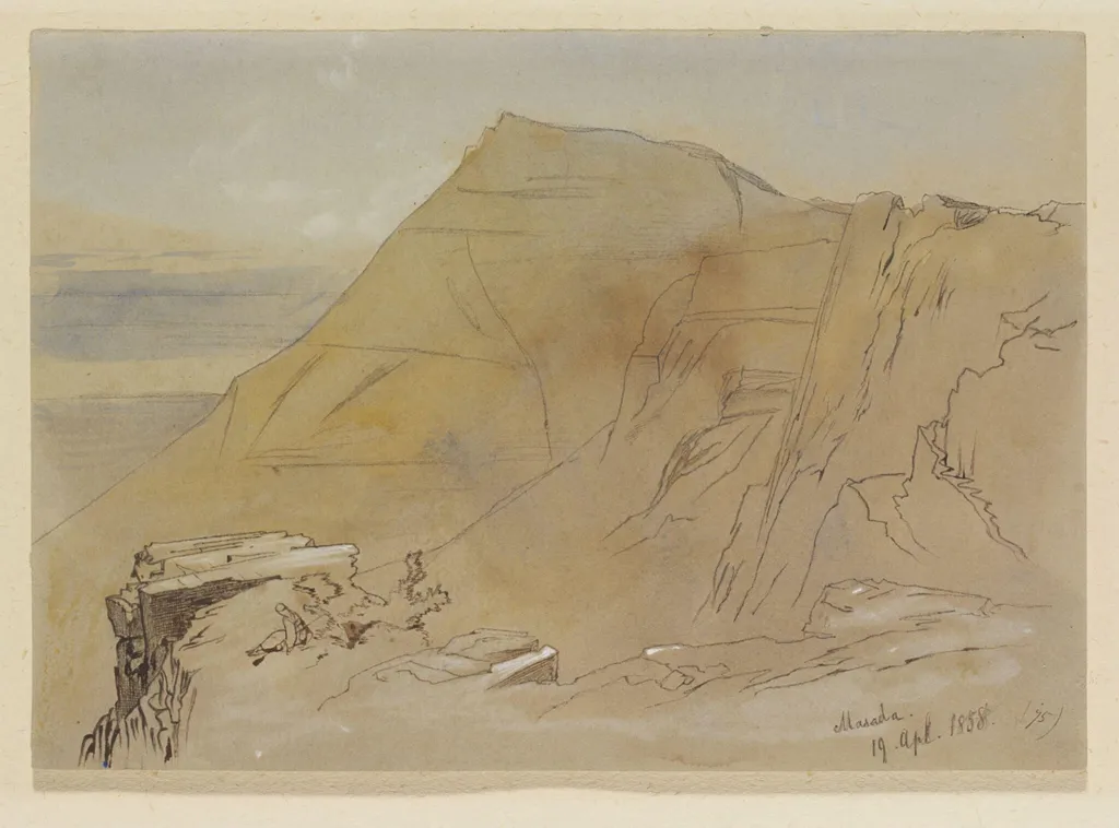 Masada, by Edward Lear, watercolor, 1858