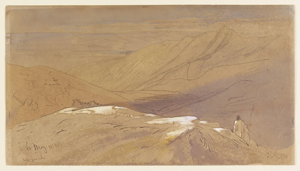 Near Jericho, by Edward Lear, watercolor, 1858