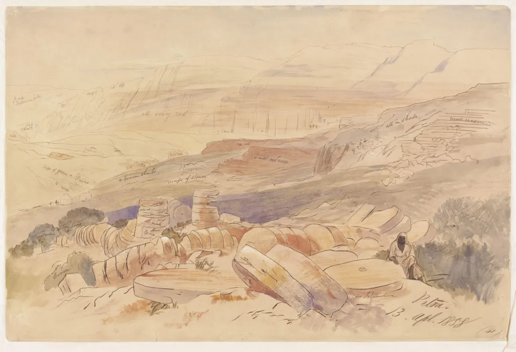 Petra, by Edward Lear, watercolor, 1858