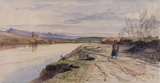 River Scene, by Edward Lear