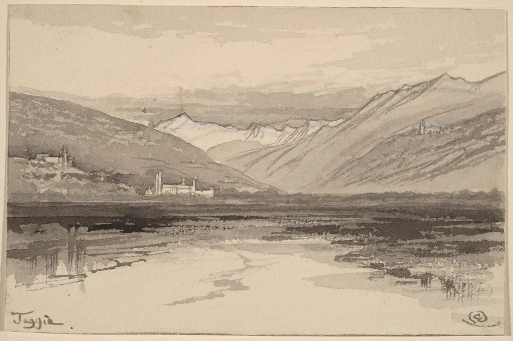 Taggia, by Edward Lear, gouache, 1884