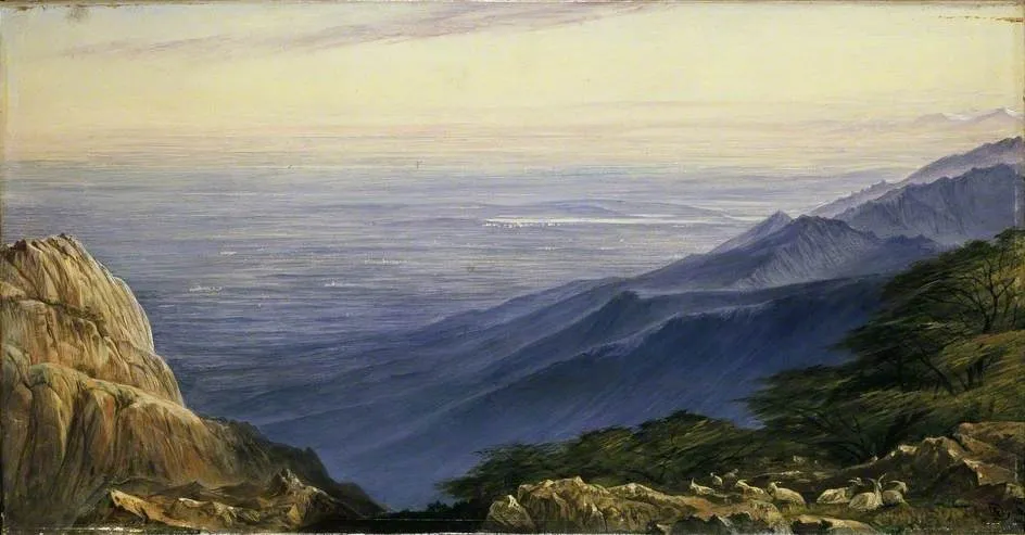 The Plains of Lombardy from Monte Generoso, by Edward Lear, oil