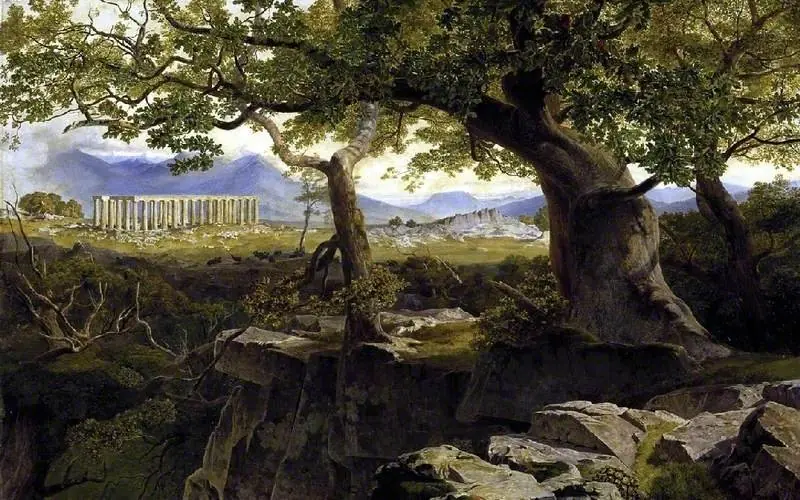 The Temple of Apollo at Bassae, by Edward Lear