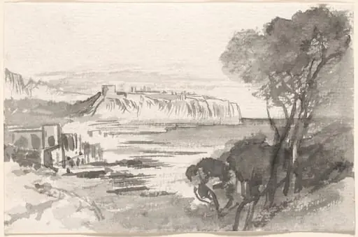 View across a Bay (Monaco), by Edward Lear