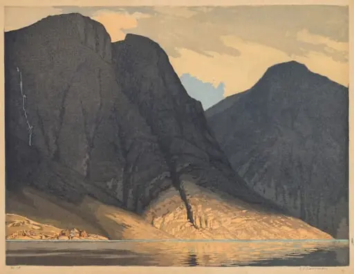 [Mountain View with Water], by Edward Louis Laurenson