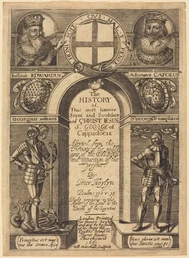 Frontispiece for Peter Heylyn's "The History of St. George of Cappadocia", by Edward Marshall
