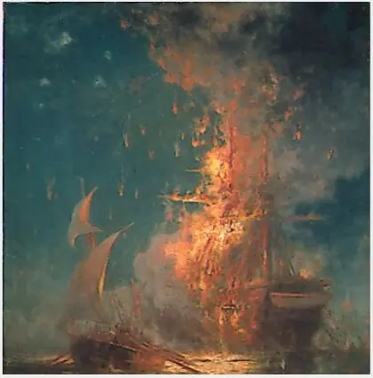 The Burning of the 'Philadelphia', by Edward Moran