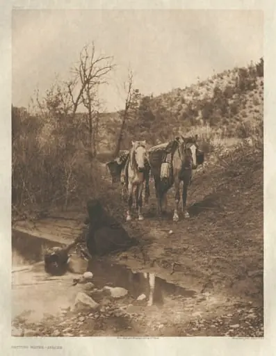 Portfolio I, Plate 10: Getting Water, by Edward S. Curtis