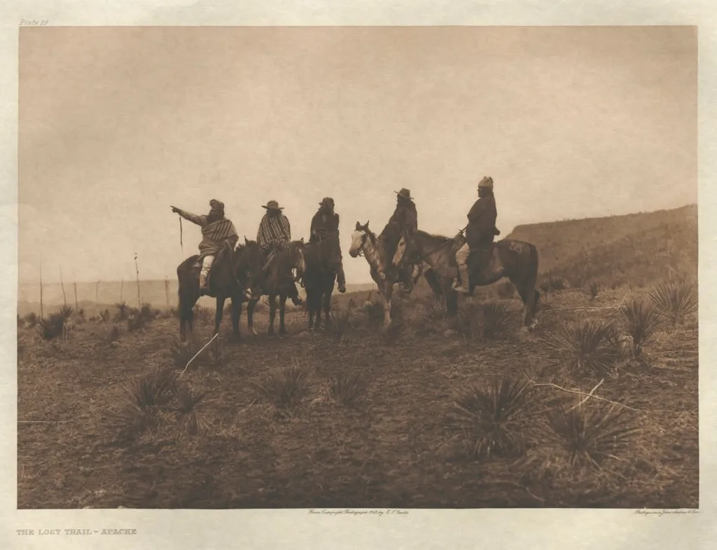 Portfolio I, Plate 19: The Lost Trail-Apache, by Edward S. Curtis, 1903