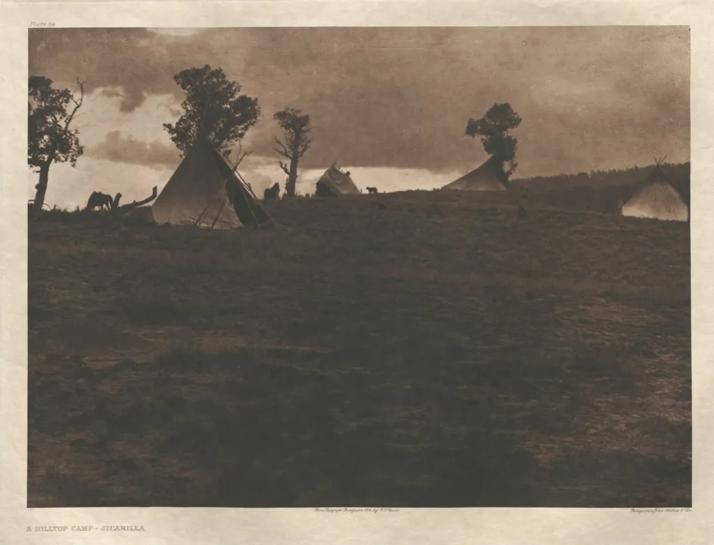 Portfolio I, Plate 24: A Hilltop Camp-Jicarilla, by Edward S. Curtis, 1904