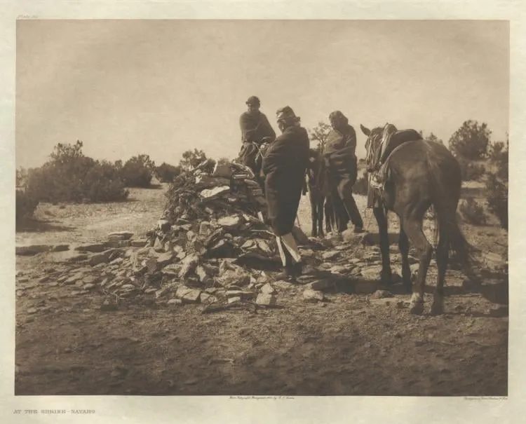 Portfolio I, Plate 30: At the Shrine-Navaho, by Edward S. Curtis, 1904