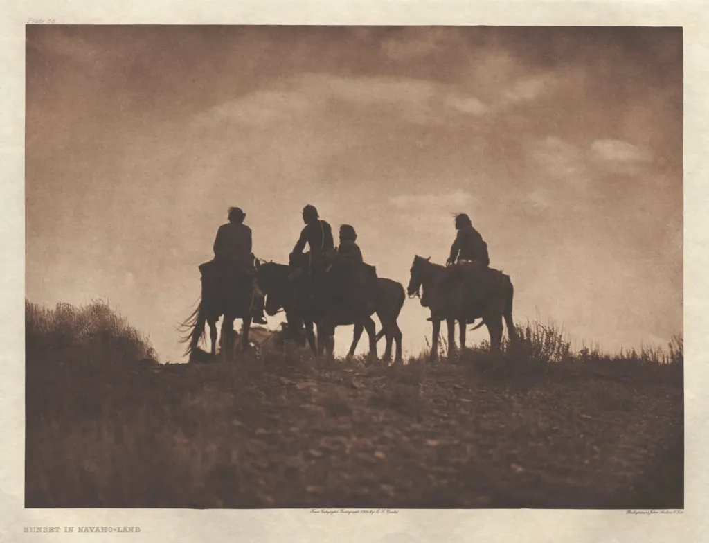 Portfolio I, Plate 38: Sunset in Navaho-Land, by Edward S. Curtis, 1904