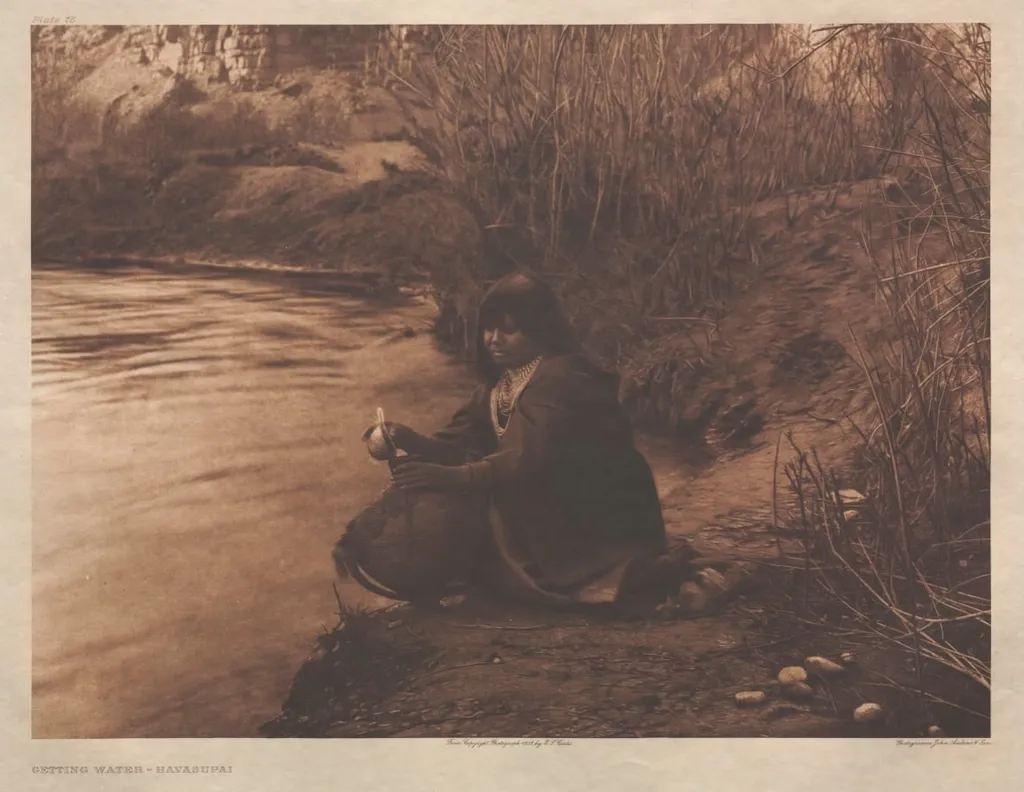 Portfolio II, Plate 75: Getting Water-Havasupai, by Edward S. Curtis, 1903