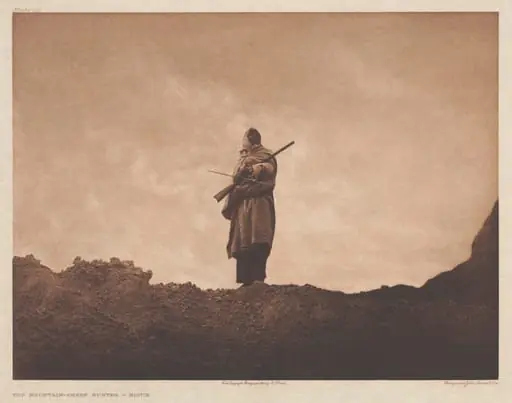 Portfolio III, Plate 110: The Mountain-Sheep Hunter, by Edward S. Curtis
