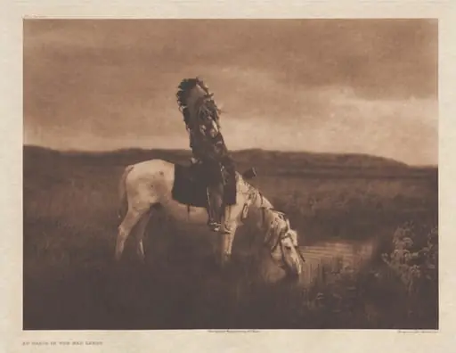 Portfolio III, Plate 80: An Oasis on the Bad Lands, by Edward S. Curtis