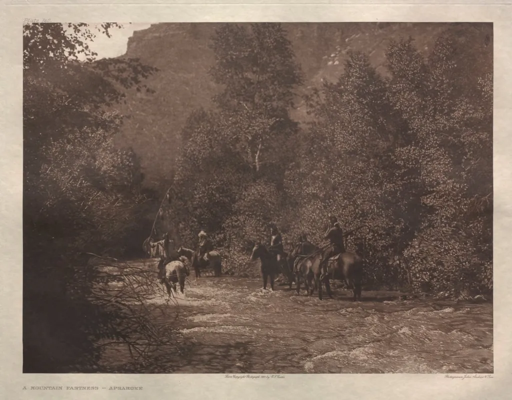 Portfolio IV, Plate 140: A Mountain Fastness--Apsaroke, by Edward S. Curtis, 1905