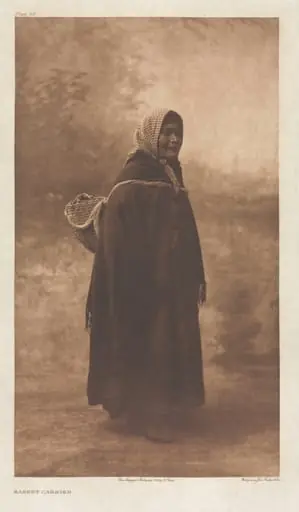 Portfolio IX, Plate 311: Basket Carrier, by Edward S. Curtis