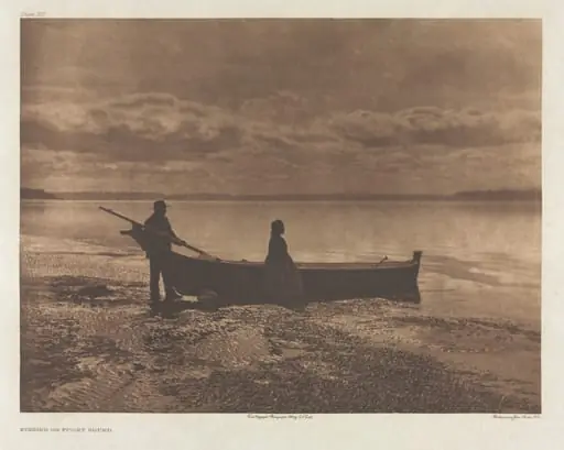 Portfolio IX, Plate 312: Evening on Puget Sound, by Edward S. Curtis