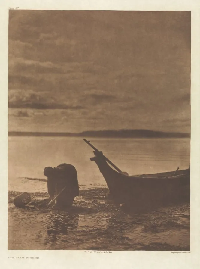 Portfolio IX, Plate 317: The Clam Digger, by Edward S. Curtis, 1900