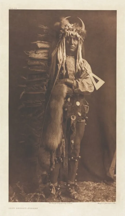 Portfolio VI, Plate 206: Iron Breast - Piegan, by Edward S. Curtis, 1900