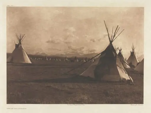 Portfolio VI, Plate 207: Piegan Encampment, by Edward S. Curtis