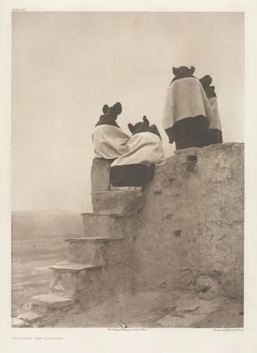 Portfolio XII, Plate 405: Watching the Dancers, by Edward S. Curtis