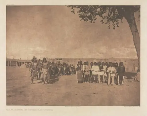 Portfolio XVII, Plate 588: Tablita Dancers and Singers - San Ildefonso, by Edward S. Curtis